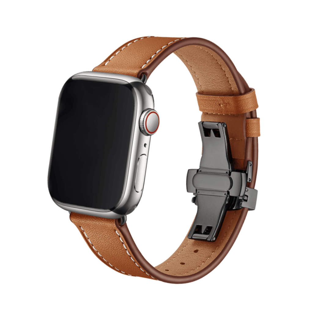 Nava Bands Chestnut Brown / Black / 38 / 40 / 41mm NavaBands Leather Butterfly Straps