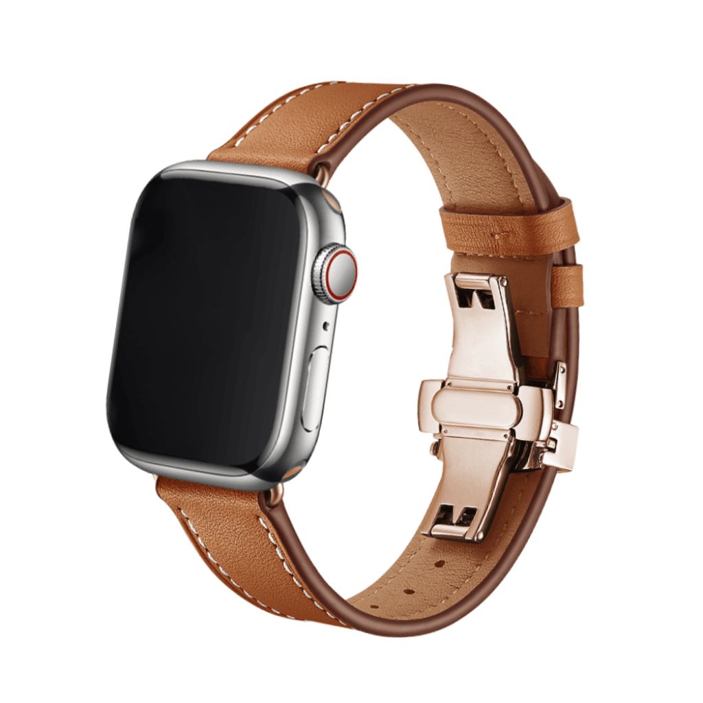 Nava Bands Chestnut Brown / Champagne / 38 / 40 / 41mm NavaBands Leather Butterfly Straps