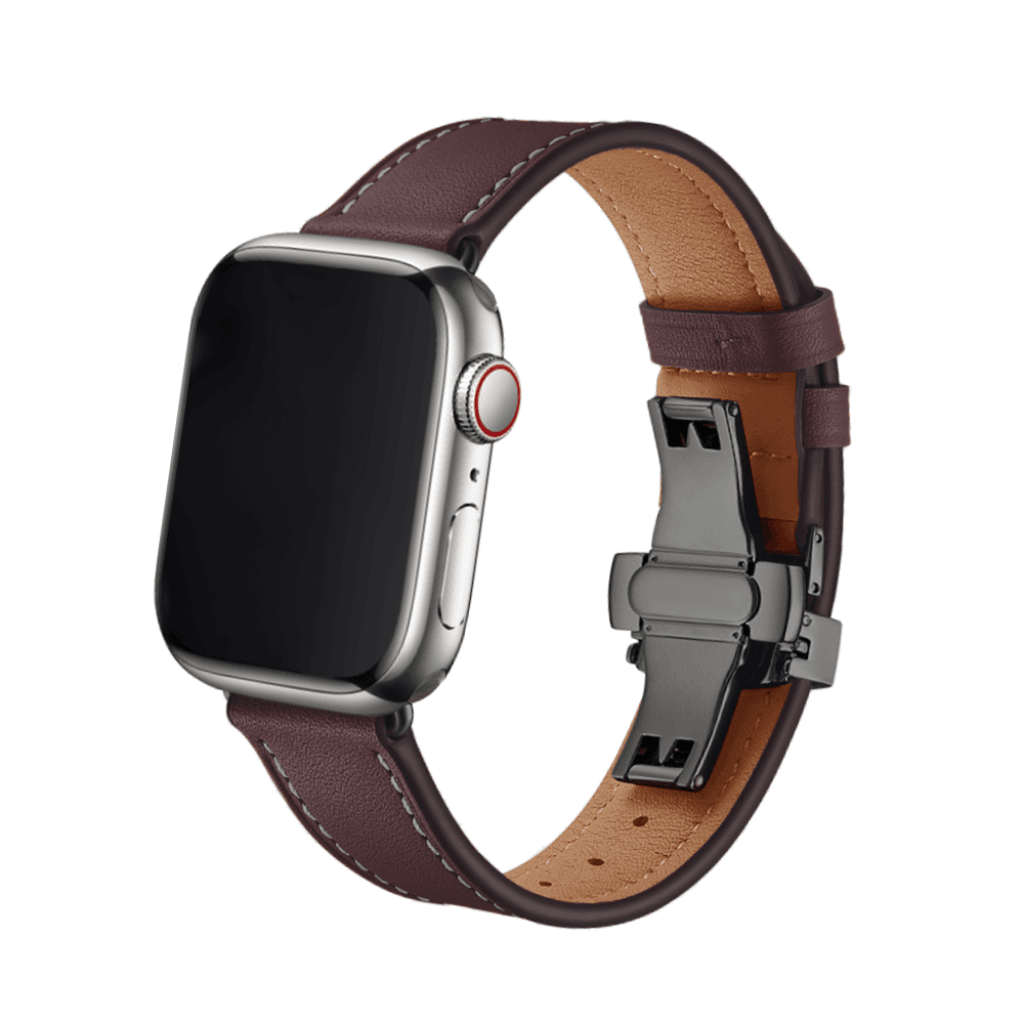 Nava Bands Deep Plum / Black / 38 / 40 / 41mm NavaBands Leather Butterfly Straps
