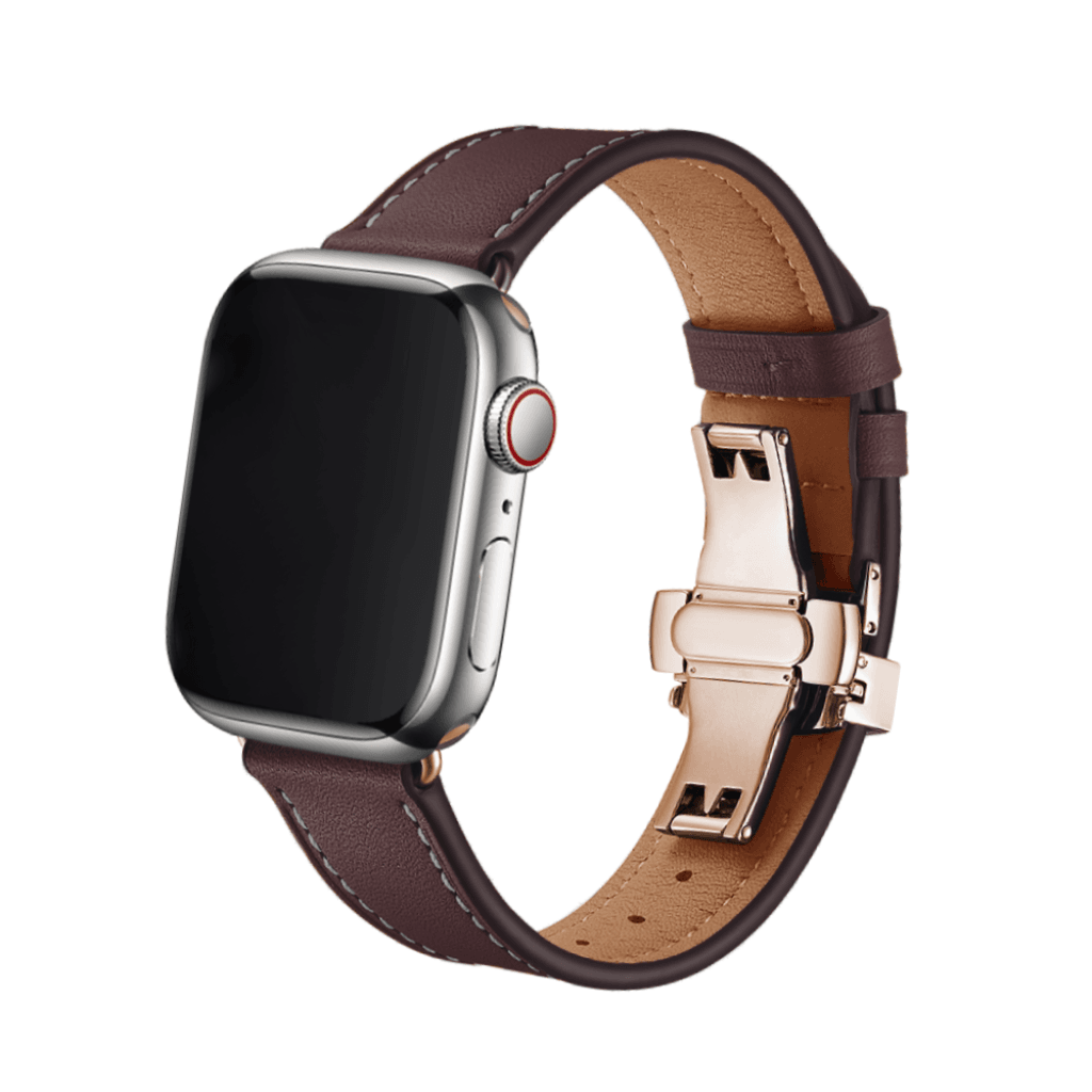 Nava Bands Deep Plum / Champagne / 38 / 40 / 41mm NavaBands Leather Butterfly Straps