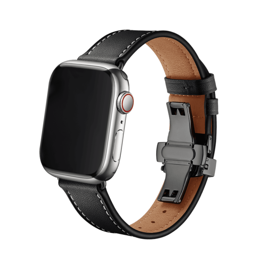 Nava Bands Onyx Black / Black / 38 / 40 / 41mm NavaBands Leather Butterfly Straps