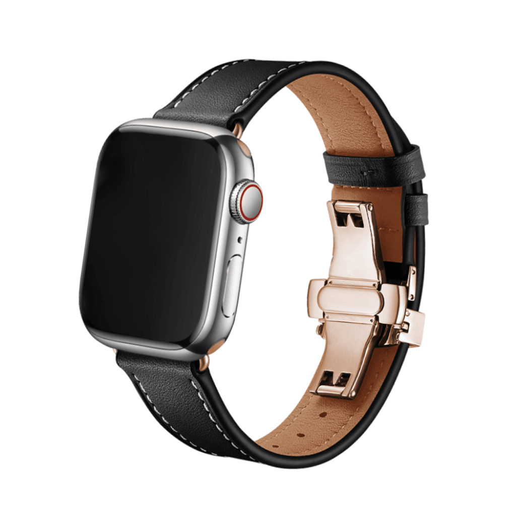 Nava Bands Onyx Black / Champagne / 38 / 40 / 41mm NavaBands Leather Butterfly Straps
