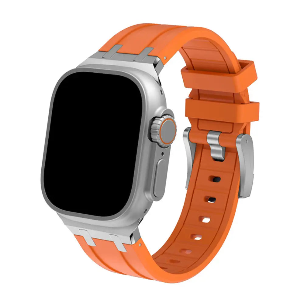 Nava-Bands Burnt Orange / Silver / 42 / 44 / 45 / 49mm Nava-Bands Silicone Primo Bands