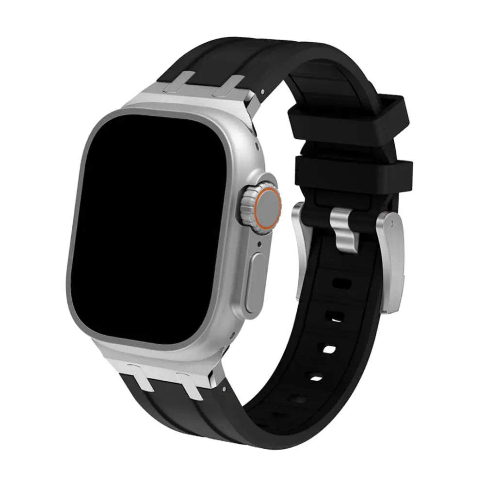 Nava-Bands Onyx Black / Silver / 42 / 44 / 45 / 49mm Nava-Bands Silicone Primo Bands