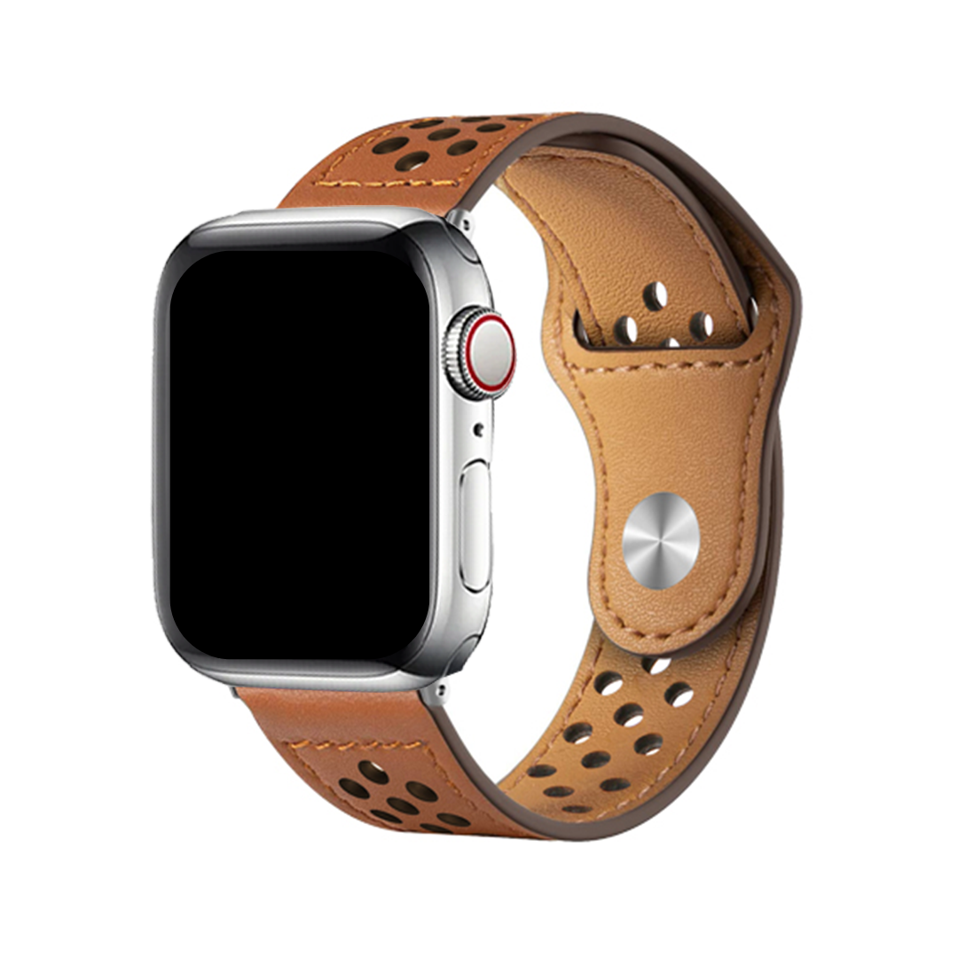 Nava Bands Premium Vegan Leather Perforated Straps Apple Watch Bands Ginger 40 41 42mm ml