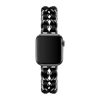 Nava-Bands Black x Black / 42 / 44 / 45mm Nava-Bands Leather Metal Bella Bracelet