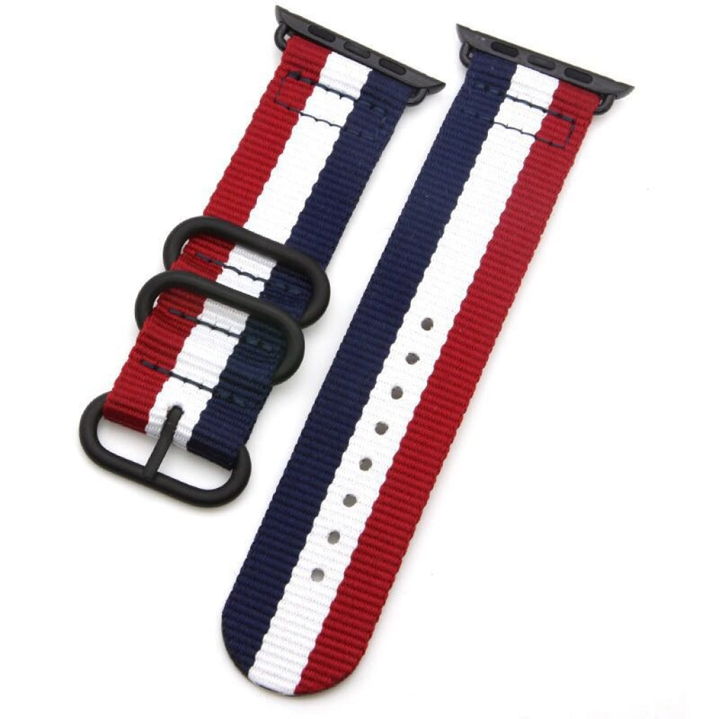 Nava Bands Navy Red / 38 / 40 / 41mm NavaBands Fabric Stripe Nato